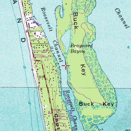 Topographic Map of Roosevelt Channel, FL