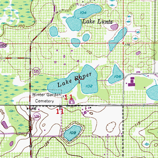 Topographic Map of Lake Roper, FL