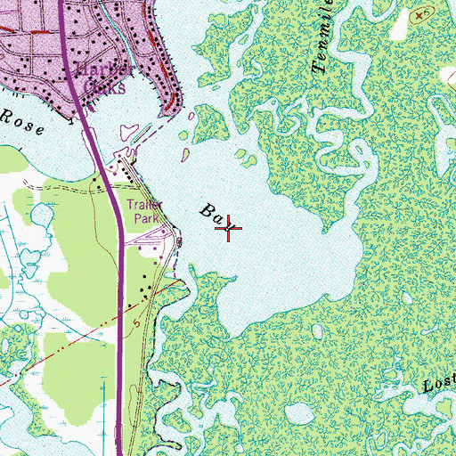 Topographic Map of Rose Bay, FL