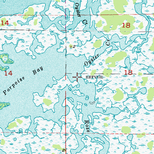 Topographic Map of Rose Creek, FL