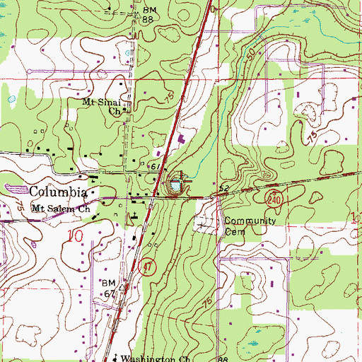 Topographic Map of Rose Creek, FL