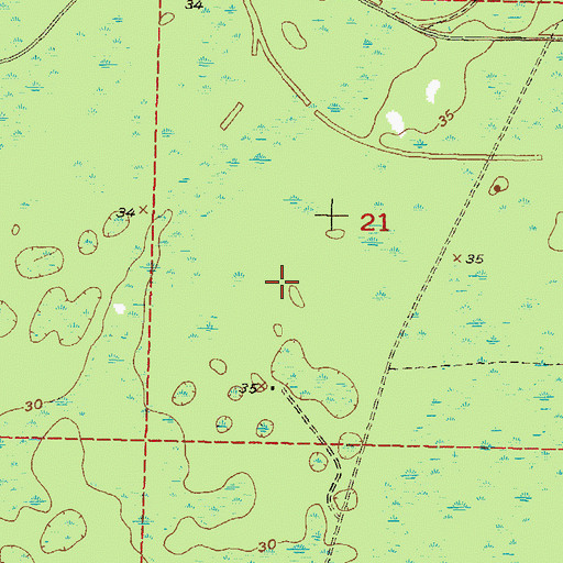 Topographic Map of Rose Creek, FL