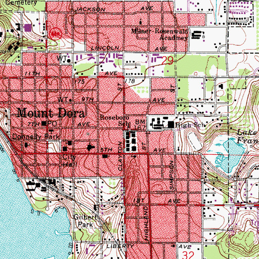 Topographic Map of Roseboro School, FL