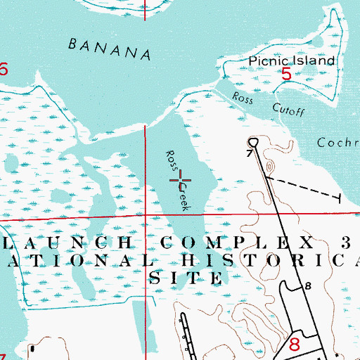 Topographic Map of Ross Creek, FL