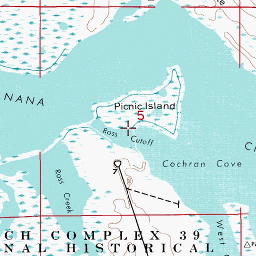 Topographic Map of Ross Cutoff, FL
