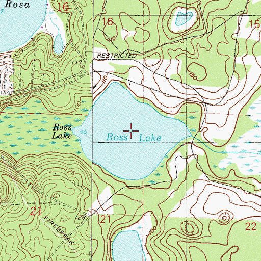 Topographic Map of Ross Lake, FL