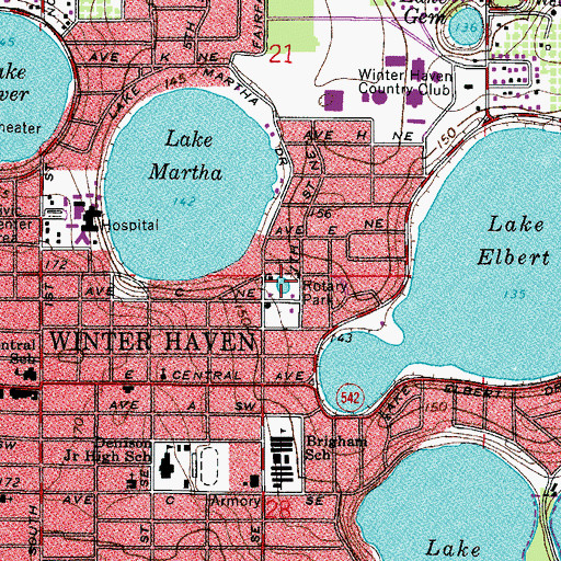 Topographic Map of Rotary Park, FL