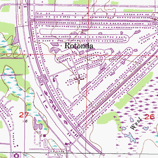 Topographic Map of Rotonda, FL