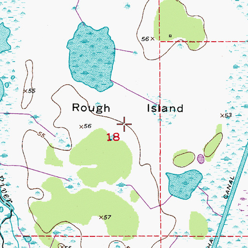 Topographic Map of Rough Island, FL