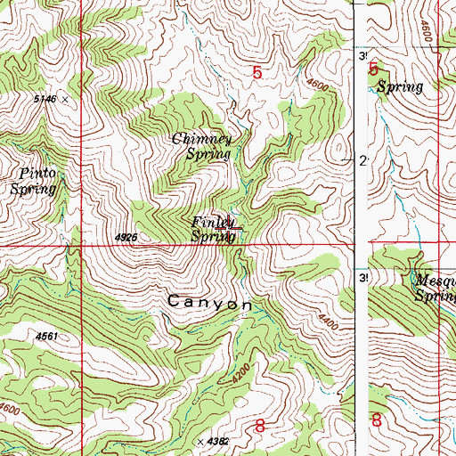 Topographic Map of Finley Spring, AZ