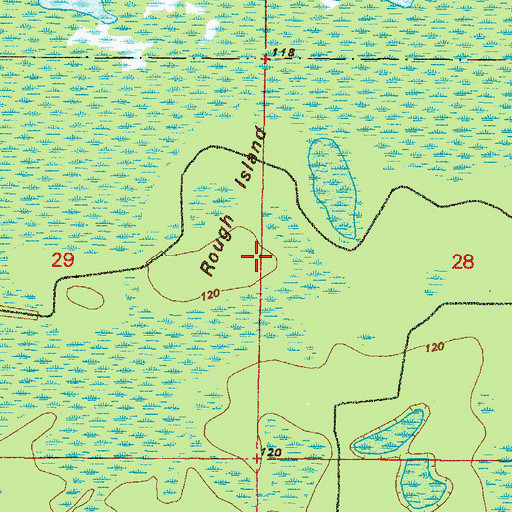 Topographic Map of Rough Island, FL