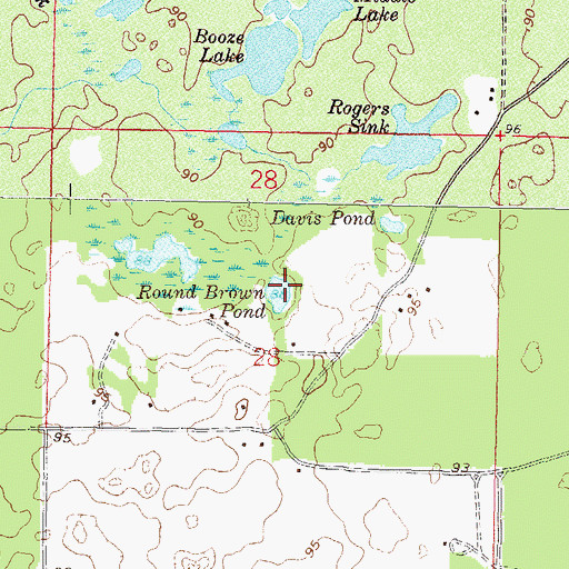 Topographic Map of Round Brown Pond, FL