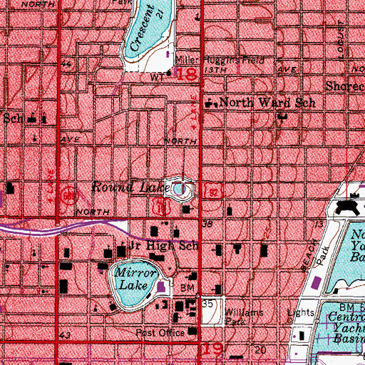 Topographic Map of Round Lake, FL