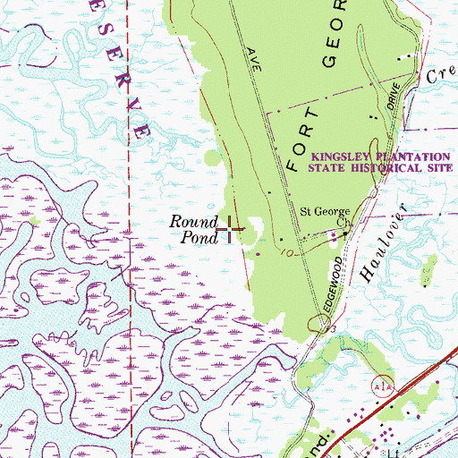Topographic Map of Round Pond, FL