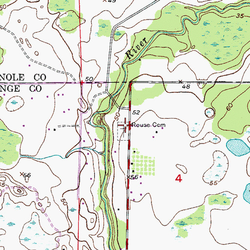 Topographic Map of Drawdy-Rouse Cemetery, FL