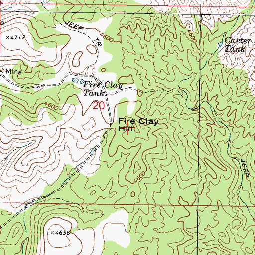 Topographic Map of Fire Clay Hill, AZ