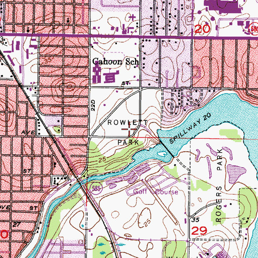 Topographic Map of Rowlett Park, FL
