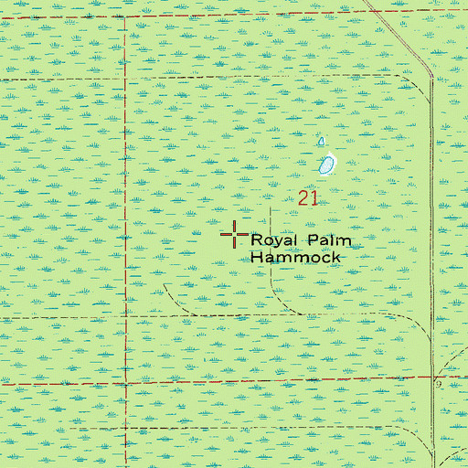 Topographic Map of Royal Palm Hammock, FL