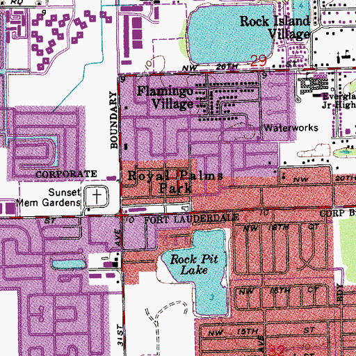 Topographic Map of Royal Palms Park, FL