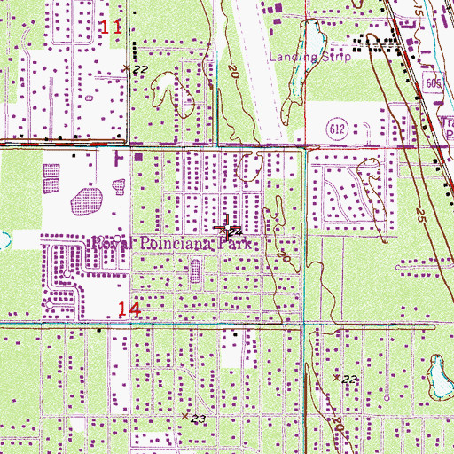 Topographic Map of Royal Poinciana Park, FL