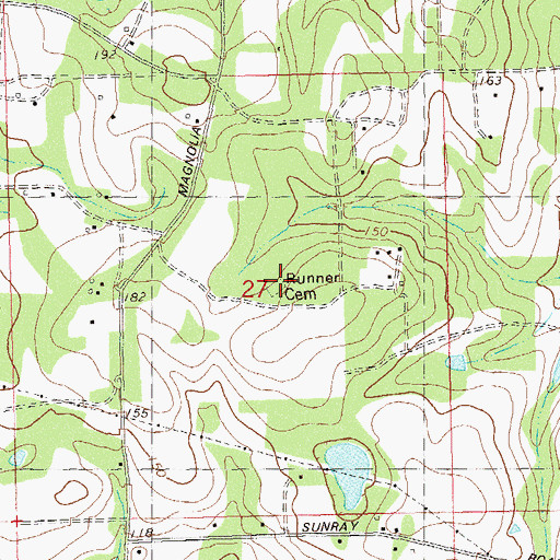 Topographic Map of Runner Cemetery, FL