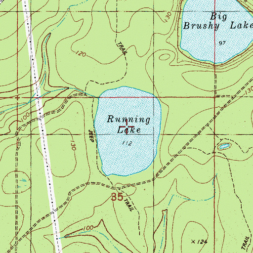 Topographic Map of Running Lake, FL