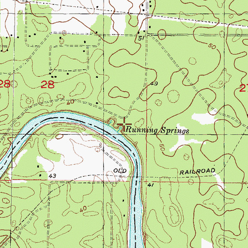 Topographic Map of Running Springs, FL