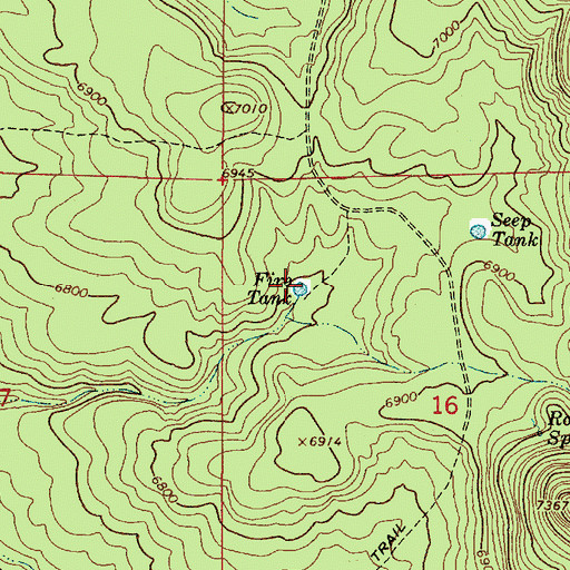 Topographic Map of Fire Tank, AZ