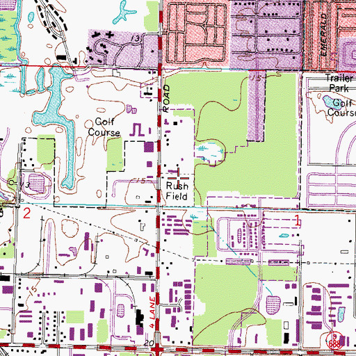 Topographic Map of Rush Field, FL