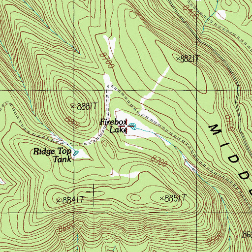 Topographic Map of Firebox Lake, AZ