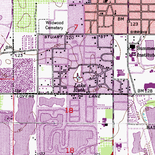 Topographic Map of Lake Ruth, FL