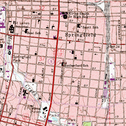 Topographic Map of Mattie V Rutherford Alternative Middle School, FL