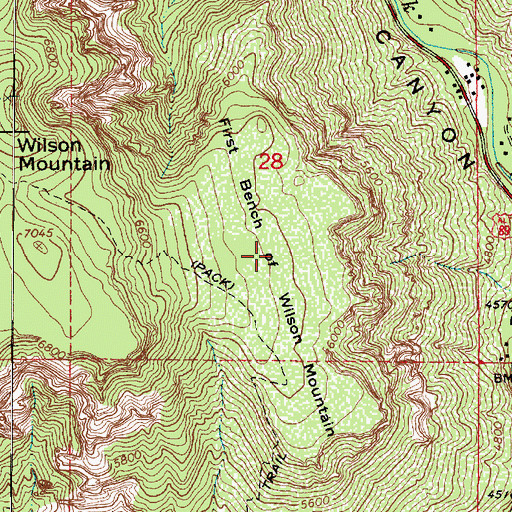 Topographic Map of First Bench of Wilson Mountain, AZ