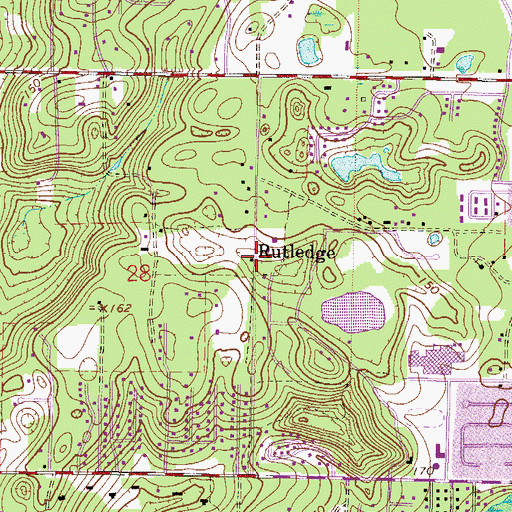 Topographic Map of Rutledge, FL