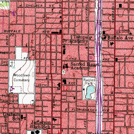 Topographic Map of Sacred Heart Academy, FL