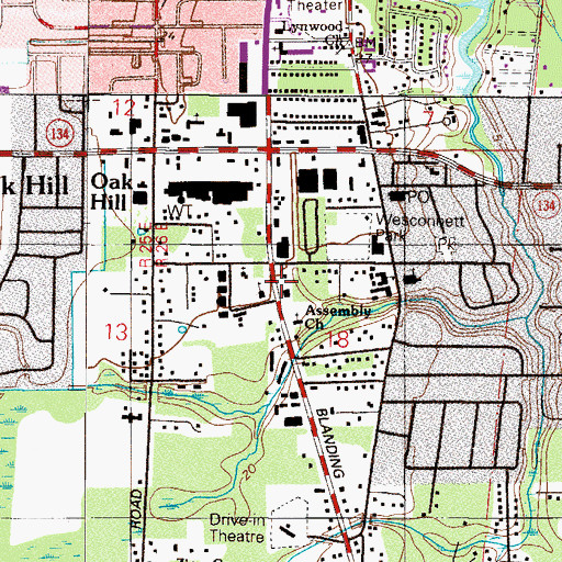 Topographic Map of Sacred Heart Convent, FL