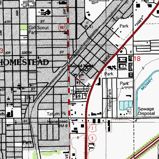 Topographic Map of Sacred Heart School, FL