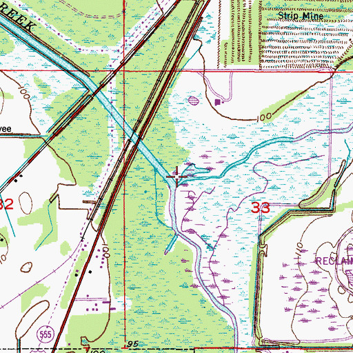 Topographic Map of Saddle Creek, FL