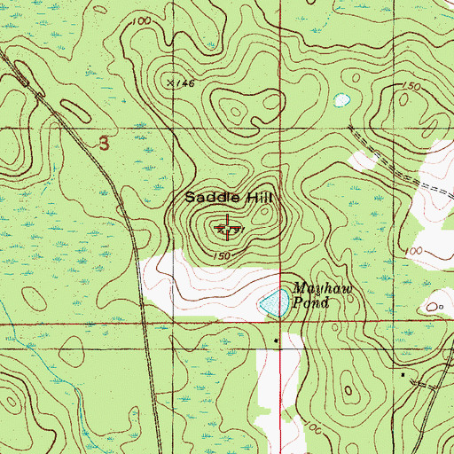Topographic Map of Saddle Hill, FL