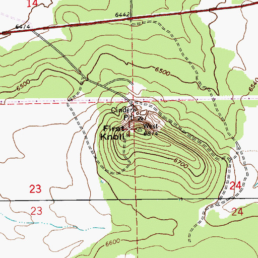 Topographic Map of First Knoll, AZ