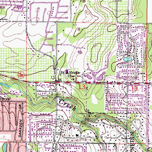 Topographic Map of Saint Alfreds Church, FL