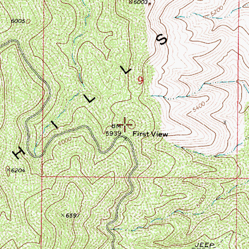 Topographic Map of First View, AZ
