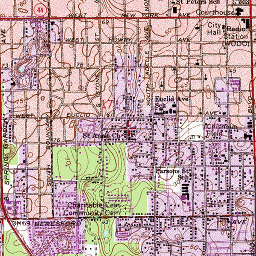 Topographic Map of Saint Annis Primitive Baptist Church, FL