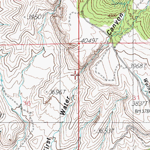 Topographic Map of First Water Canyon, AZ
