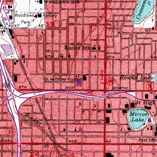 Topographic Map of Saint Anthony's Hospital, FL