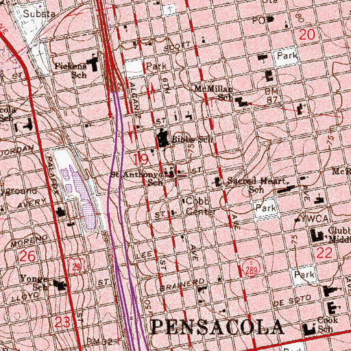 Topographic Map of Saint Anthonys School, FL
