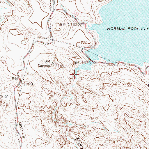 Topographic Map of First Water Creek, AZ
