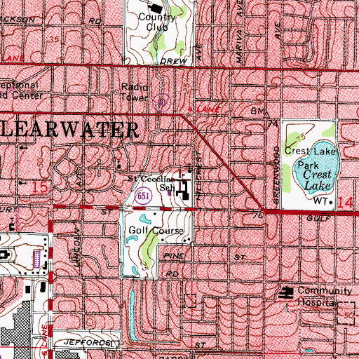 Topographic Map of Saint Cecelias School, FL