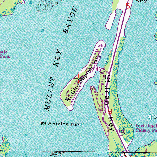 Topographic Map of Saint Christopher Key, FL