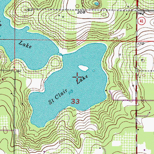 Topographic Map of Saint Clair Lake, FL